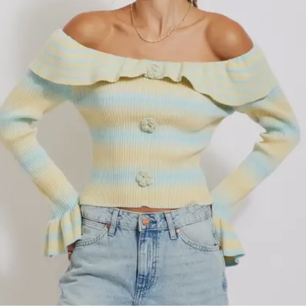 ILLA ILLA Pastel Off-Shoulder Sweater - Picture 2 of 3